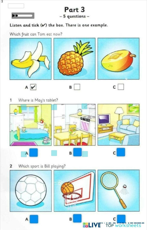 Listening Grade 3 Interactive Worksheet Topworksheets