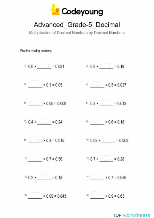 Advanced-Multiplication of Decimal Numbers by Decimal Numbers Part 2 ...