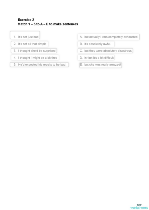 Exercise 2 Match. Interactive worksheet | TopWorksheets