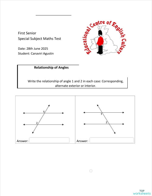SS MATHS TEST. Interactive worksheet | TopWorksheets