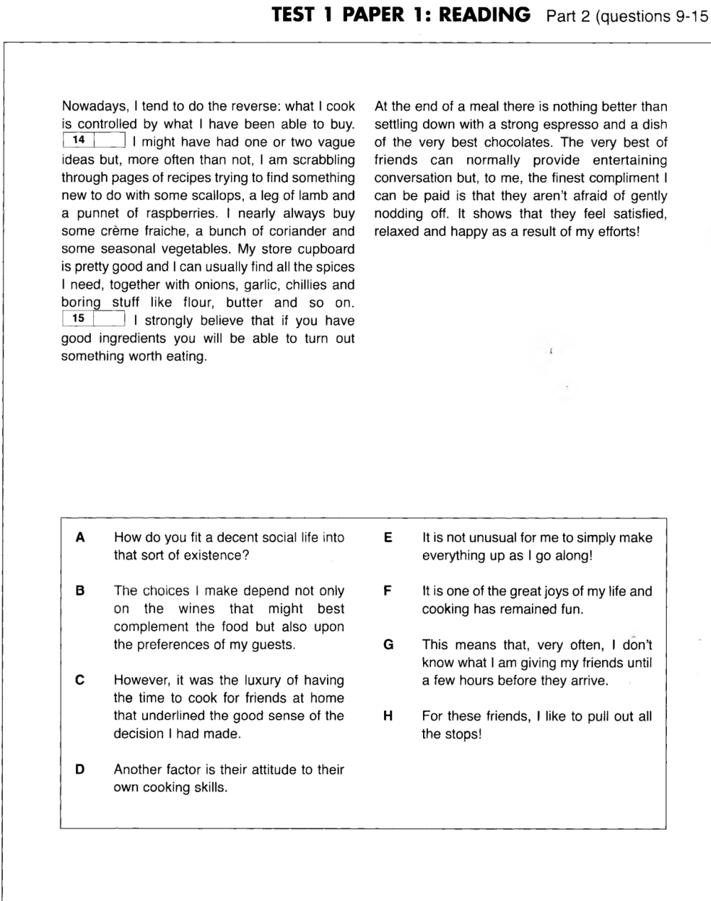 READING AND USE OF ENGLISH TEST 1. Interactive worksheet TopWorksheets