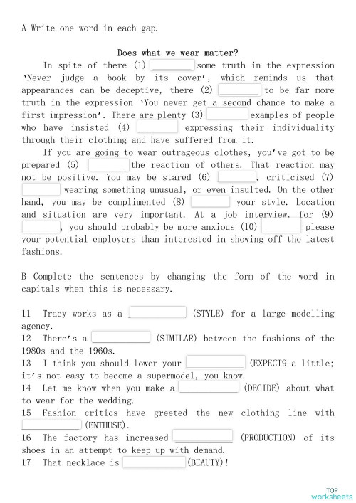 English language interactive worksheets and online exercises