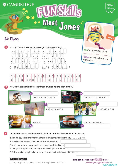 MEET JONES. Interactive worksheet | TopWorksheets