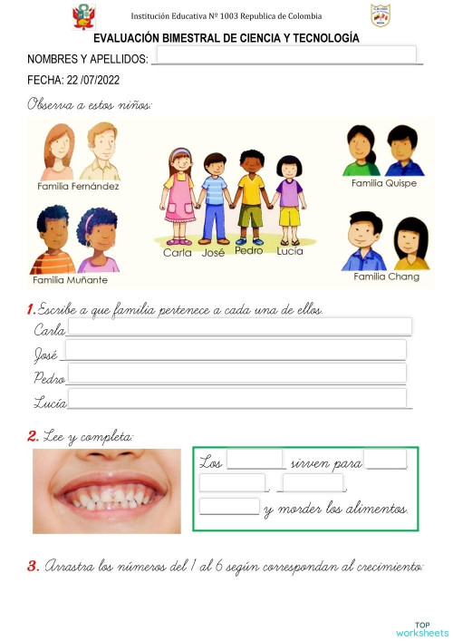 EXAMEN DE CIENCIA Y TECNLOGÍA. Ficha interactiva | TopWorksheets