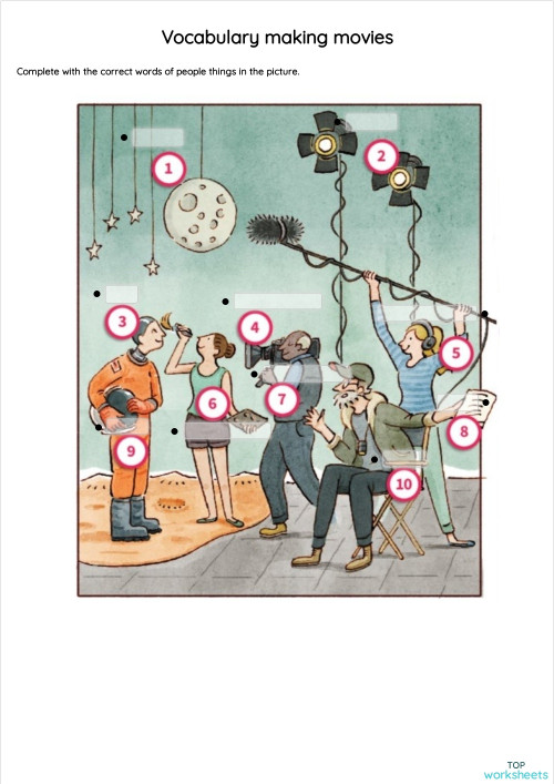 Vocabulary making movies. Interactive worksheet TopWorksheets