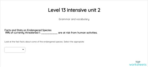 Level 13 intensive unit 2. Interactive worksheet | TopWorksheets