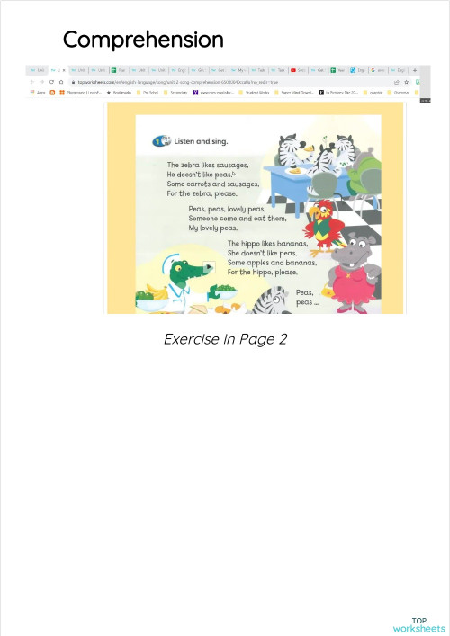 song: interactive worksheets and online exercises | TopWorksheets
