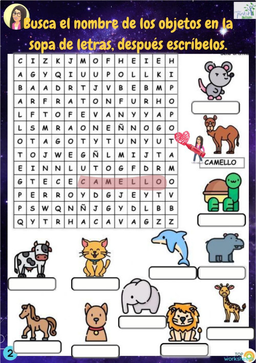Sopa de letras y lectura_Mtra. Faby. Ficha interactiva | TopWorksheets