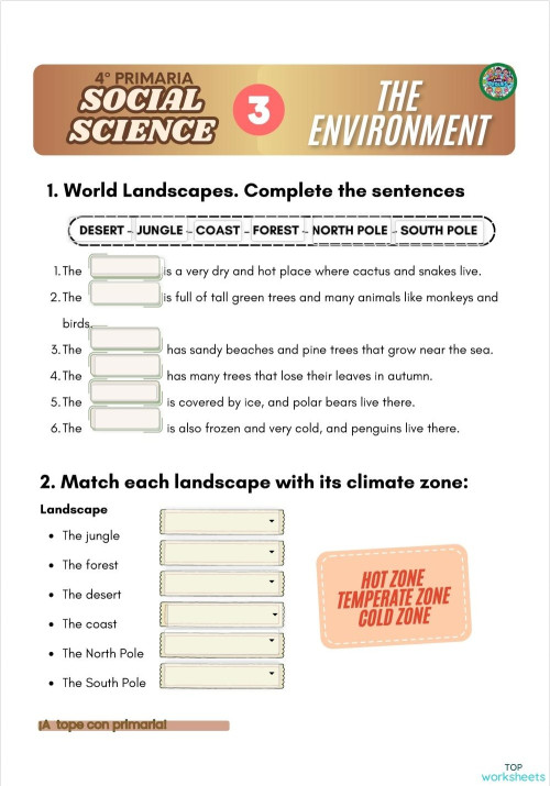 Landscapes: interactive worksheets and online exercises | TopWorksheets