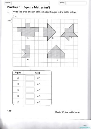 Square Metres Y3. Interactive worksheet | TopWorksheets