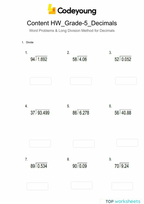 Content-HW-Word Problems & Long Division Method for Decimals ...