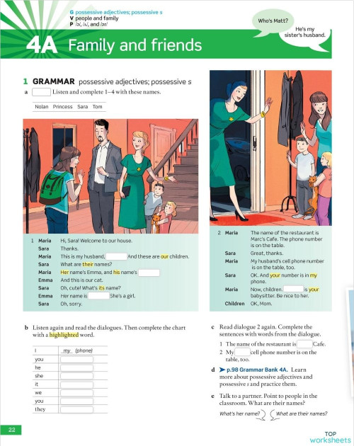 Possessive adjectives#. Interactive worksheet | TopWorksheets