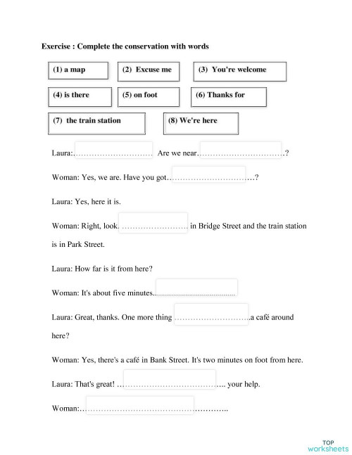 Speaking directions. Interactive worksheet TopWorksheets
