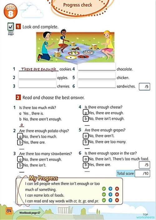 Progress Check NM 4 UNIT 8.. Interactive worksheet | TopWorksheets