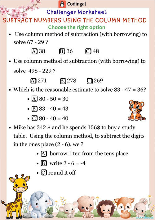 M_G03M11L24_WA03_Subtract using formal written methods. Interactive ...