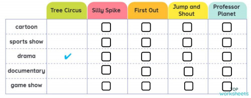 Activity 2, Listen and tick. Interactive worksheet | TopWorksheets