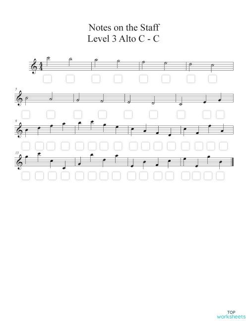 Alto Level 3. Interactive worksheet TopWorksheets