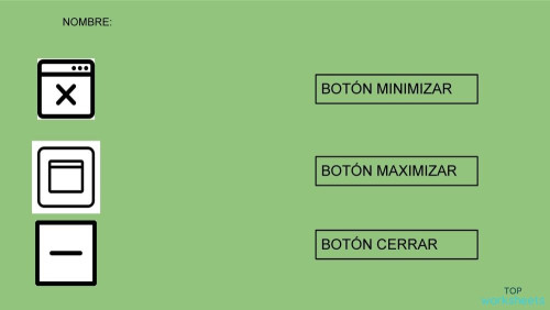 BOTONES DE CONTROL DE UNA VENTANA. Ficha interactiva | TopWorksheets