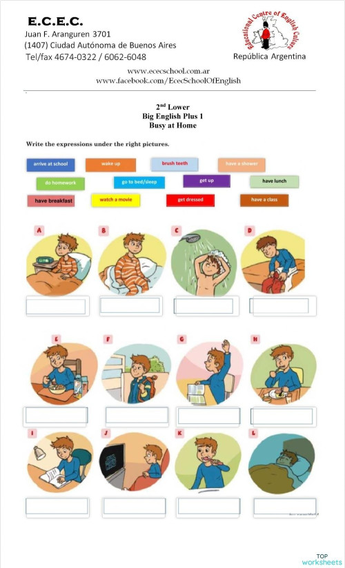 HW 17/3 - Busy at Home. Interactive worksheet | TopWorksheets