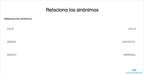 SINÓNIMOS TOTALES Y PARCIALES. Ficha interactiva | TopWorksheets