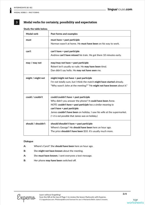 FCC- Unit 9 modal verbs deduction. Interactive worksheet | TopWorksheets
