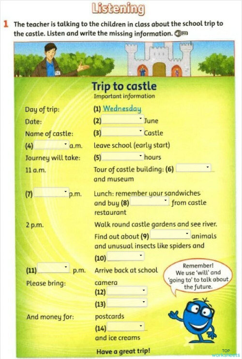 Listening practice 1. Interactive worksheet | TopWorksheets