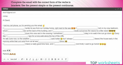 Grammar - Present Simple and Continuous. Interactive worksheet ...