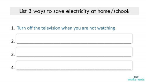 Year 6 Science | Saving Electricity. Interactive worksheet | TopWorksheets