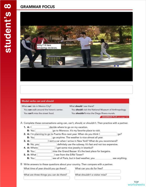 IC111 Student's 08 + Grammar plus 02. Interactive worksheet | TopWorksheets