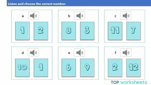 L6 - A6 - Numbers, Listening. Interactive worksheet | TopWorksheets
