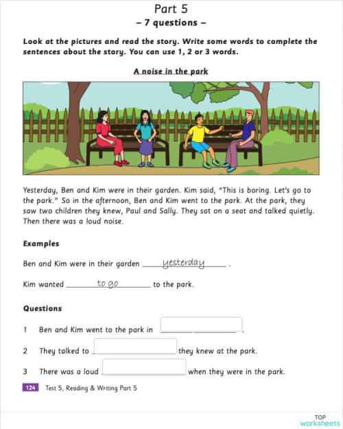 A2 reading part 2. Interactive worksheet | TopWorksheets