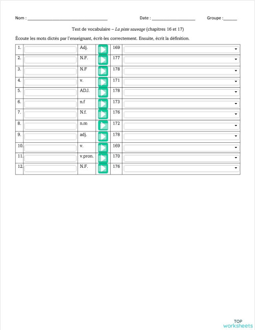 Roman_LPS_ch.16-17. Fiche interactive | TopWorksheets