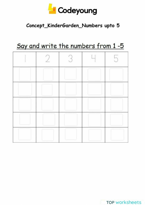 Numbers Up To 5 Interactive Interactive Worksheet Topworksheets