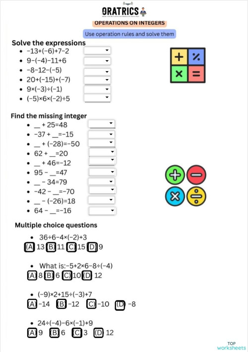 Grade 6 39. Interactive worksheet | TopWorksheets