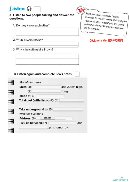 Listening - Song - Sunday, Monday Remix. Interactive worksheet ...