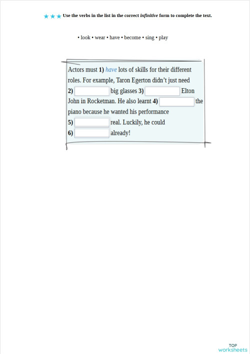 Infinitive (to vs without to) and Gerund A2. Interactive worksheet ...