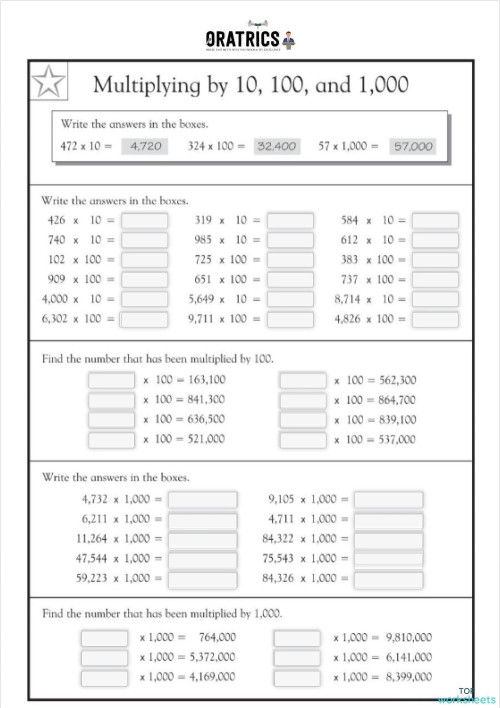 Multiplication DD. Interactive worksheet | TopWorksheets