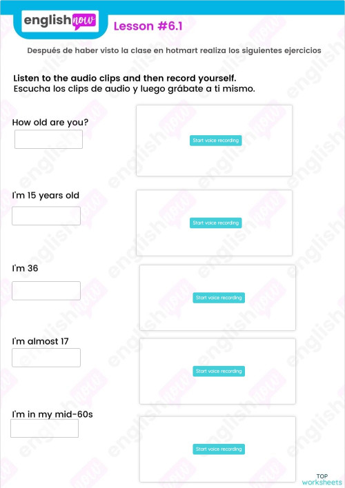 Personal infomration Age and marital status. Interactive worksheet
