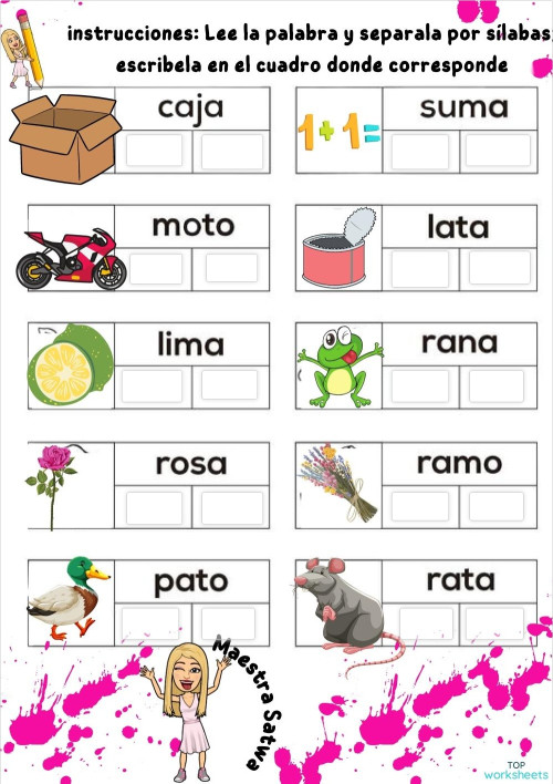 separamos las palabras_1°A_colegio petit. Ficha interactiva | TopWorksheets