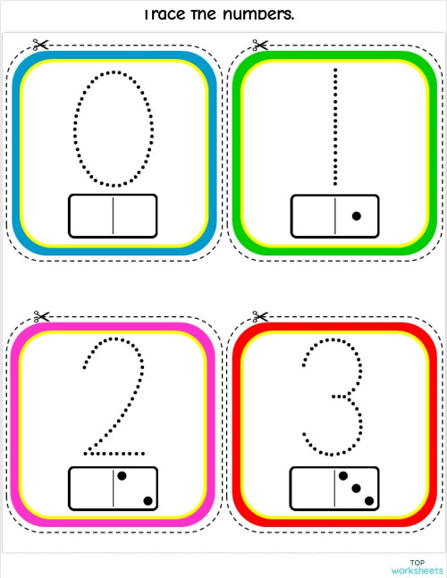 Tracing Numbers Cards 0-20. Interactive worksheet | TopWorksheets