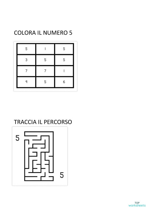 COLORA E TRACCIA IL PERCORSO. Scheda interattiva | TopWorksheets