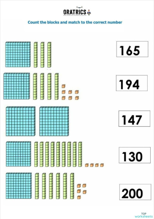 Count the Blocks. Interactive worksheet | TopWorksheets