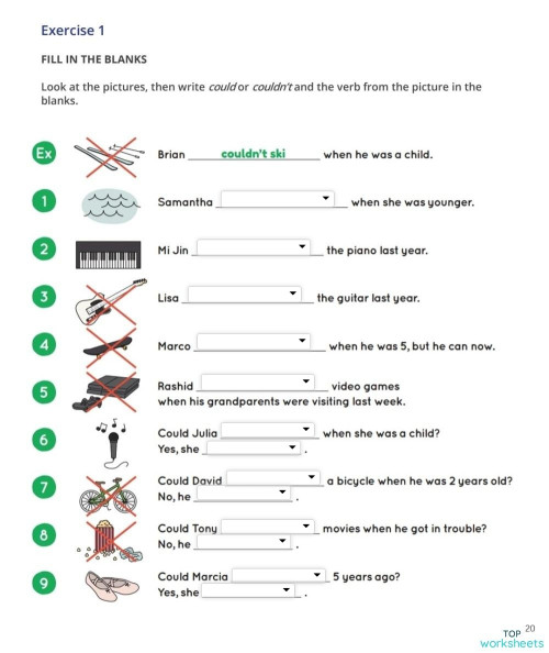 worksheet about could and couldn t Interactive worksheet TopWorksheets worksheet about could and couldn t Interactive worksheet TopWorksheets