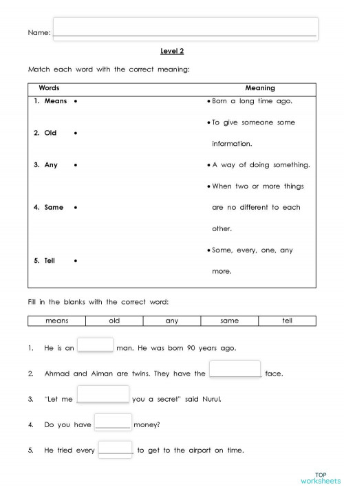 Vocabulary 8 Interactive Worksheet Topworksheets