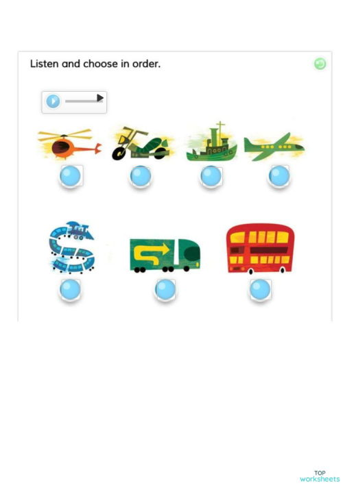listen and choose the order. Interactive worksheet | TopWorksheets