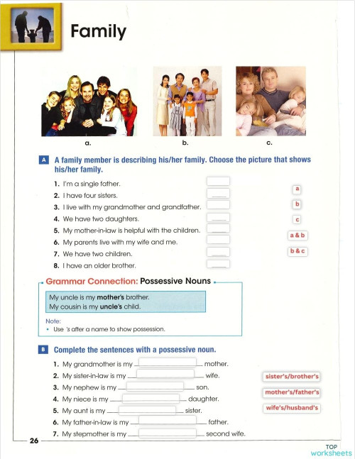 Family Intermediate Worksheet. Interactive worksheet | TopWorksheets
