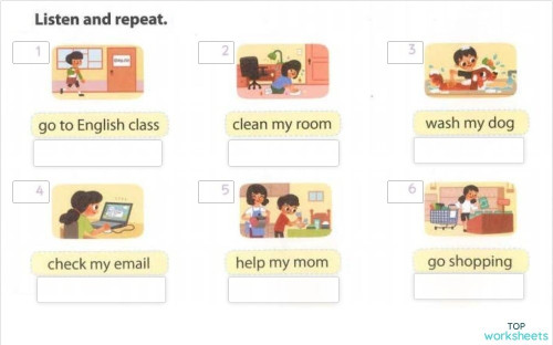 I clean my room. Interactive worksheet | TopWorksheets