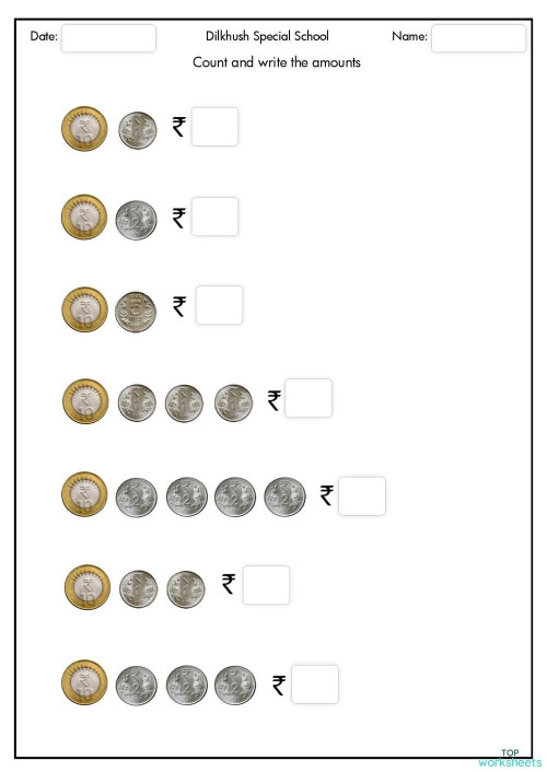 ordering coins interactive worksheet topworksheets
