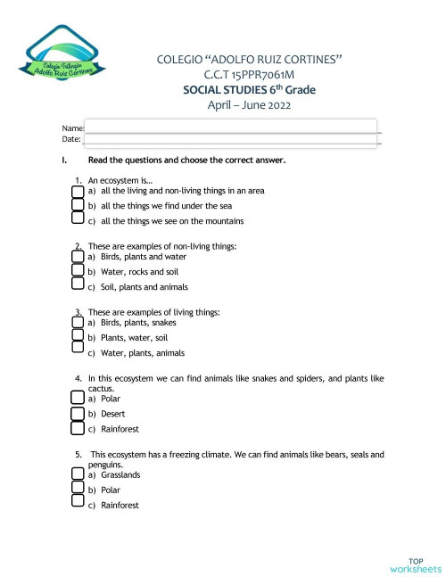 social studies year 4 vocabulary test interactive worksheet topworksheets