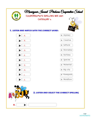 SPELLING -C4 - S1. Interactive worksheet | TopWorksheets
